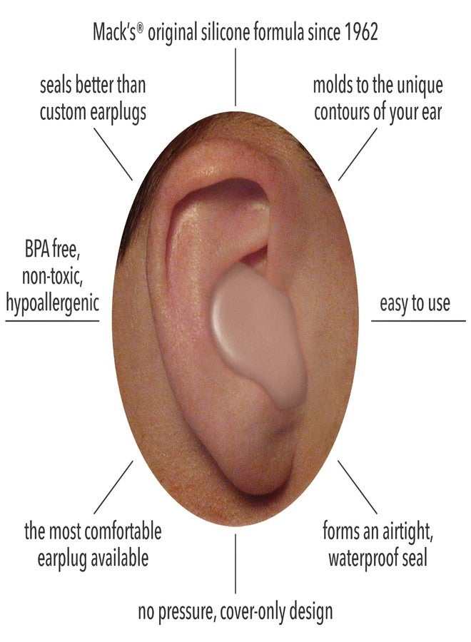 Mack's Snoozers Silicone Putty Earplugs - 6 Pair – Comfortable, Moldable Silicone Ear Plugs for Sleeping, Snoring, Loud Noise & Traveling | Made in USA - Image 2